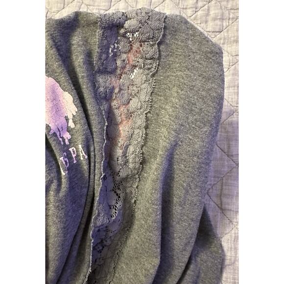 U.S. Polo Assn Womens Small Lounge Pajama Set Gray Henley Top Jogger Pants Soft - Picture 14 of 15